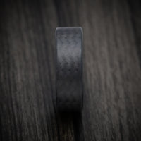 Carbon Fiber Men's Ring with Blue Glow Sleeve