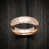 Golden Tungsten Men's Ring with Hammer Finish