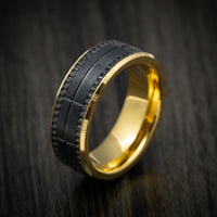 Golden Tungsten and Black Tungsten Men's Ring