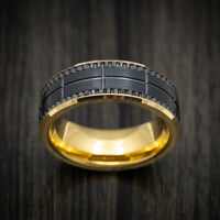 Golden Tungsten and Black Tungsten Men's Ring