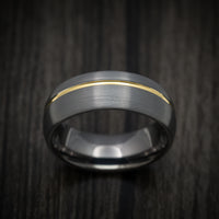 Tungsten Men's Ring with Golden Inlay