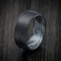 Carbon Fiber Men's Ring with Silver Texalium Sleeve