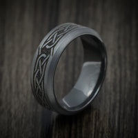 Black Zirconium Celtic Knot Men's Ring