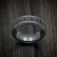 Black Zirconium Celtic Knot Men's Ring