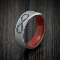 Titanium Infinity Men's Ring with Cerakote Sleeve