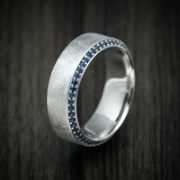 White Gold and Eternity Sapphire Men's Ring