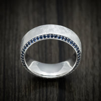 White Gold and Eternity Sapphire Men's Ring