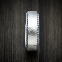 White Gold and Eternity Sapphire Men's Ring