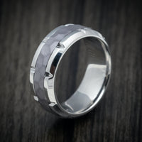 White Gold and Tantalum Men's Ring Custom Made
