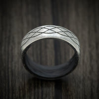 Titanium Celtic Men's Ring with Forged Carbon Fiber Sleeve