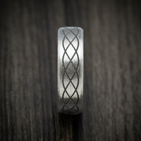 Titanium Celtic Men's Ring with Forged Carbon Fiber Sleeve