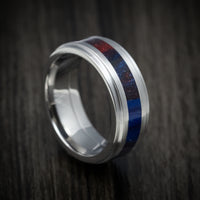 Titanium and DiamondCast Inlay Men's Ring Custom Made