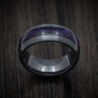 Black Titanium or Black Zirconium Custom Men's Ring with DiamondCast Inlay
