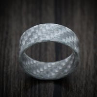 Silver Texalium Carbon Fiber Men's Ring
