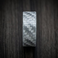 Silver Texalium Carbon Fiber Men's Ring