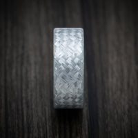 Silver Texalium and Black Carbon Fiber Men's Ring