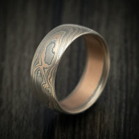 Handmade 14K Mokume Gane Woodgrain Pattern Men's Ring