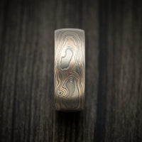Handmade 14K Mokume Gane Woodgrain Pattern Men's Ring