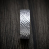 Tantalum Angled Tree Bark Finish Men's Ring