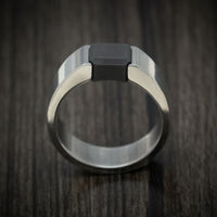 Elysium Black Diamond and Titanium Tension Men's Ring or Wedding Band