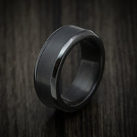 Elysium Black Diamond and Black Zirconium Men's Ring or Wedding Band