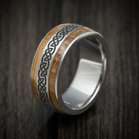 Titanium Celtic Knot and Hardwood Men's Ring Custom Made