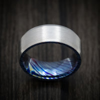 Kuro-Ti Heat-Treated Titanium Damascus Men's Ring Custom Made Band