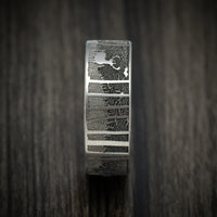 Titanium and Antler Men's Ring with Elk Mountain Woods Engraving Custom Made