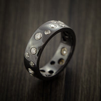 Black Zirconium Staggered Diamond Ring with 15 Brilliant Diamonds