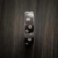 Black Zirconium Staggered Diamond Ring with 15 Brilliant Diamonds