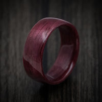 Solid Purple Heart Wood Men's Ring Handmade Band