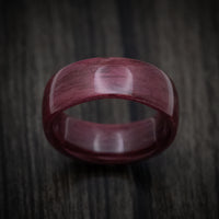 Solid Purple Heart Wood Men's Ring Handmade Band