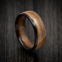 Solid Whiskey Barrel Wood Men's Ring Handmade Band