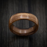 Solid Whiskey Barrel Wood Men's Ring Handmade Band