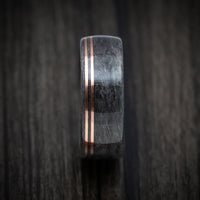 Solid Wood Men's Band with Copper Inlays