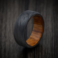 Forged Carbon Fiber Men's Ring with Wood Sleeve Custom Made