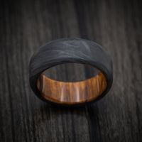 Forged Carbon Fiber Men's Ring with Wood Sleeve Custom Made