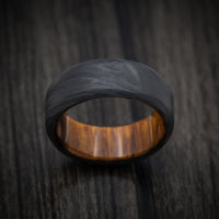 Forged Carbon Fiber Men's Ring with Wood Sleeve Custom Made