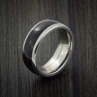 Wood Ring and Titanium Ring inlaid with WENGE HARD WOOD Custom Made to Any Size and Optional Wood Types