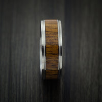Wood Ring and Titanium Ring inlaid with LEOPARD WOOD Custom Made to Any Size and Optional Wood Types