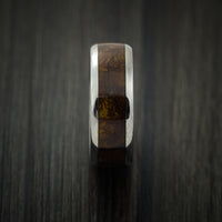 Wood Ring and Titanium Ring inlaid with DESERT IRONWOOD BURL WOOD Custom Made to Any Size and Optional Wood Types
