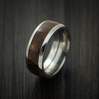 Wood Ring and Titanium Ring inlaid with DESERT IRONWOOD BURL WOOD Custom Made to Any Size and Optional Wood Types