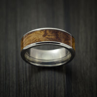 Wood Ring and Titanium Ring inlaid with DESERT IRONWOOD BURL WOOD Custom Made to Any Size and Optional Wood Types