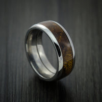 Wood Ring and Titanium Ring inlaid with DESERT IRONWOOD BURL WOOD Custom Made to Any Size and Optional Wood Types