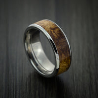 Wood Ring and Titanium Ring inlaid with DESERT IRONWOOD BURL WOOD Custom Made to Any Size and Optional Wood Types