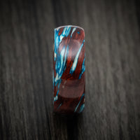 Marbled Wood with Maple, Bloodwood and Blue Maple Custom Made Men's Ring