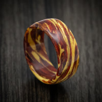 Marbled Wood with Bloodwood, Yellowheart and Yew Custom Made Men's Ring