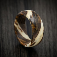 Driftwood and Bocote Marbled Wood Men's Ring Custom Made Band