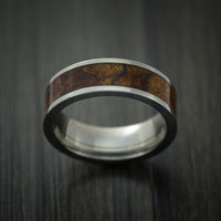 Wood Ring and Titanium Ring inlaid with DESERT IRONWOOD BURL WOOD Custom Made to Any Size and Optional Wood Types