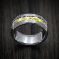 Tantalum and Dichrolam Inlay Men's Ring Custom Made Band